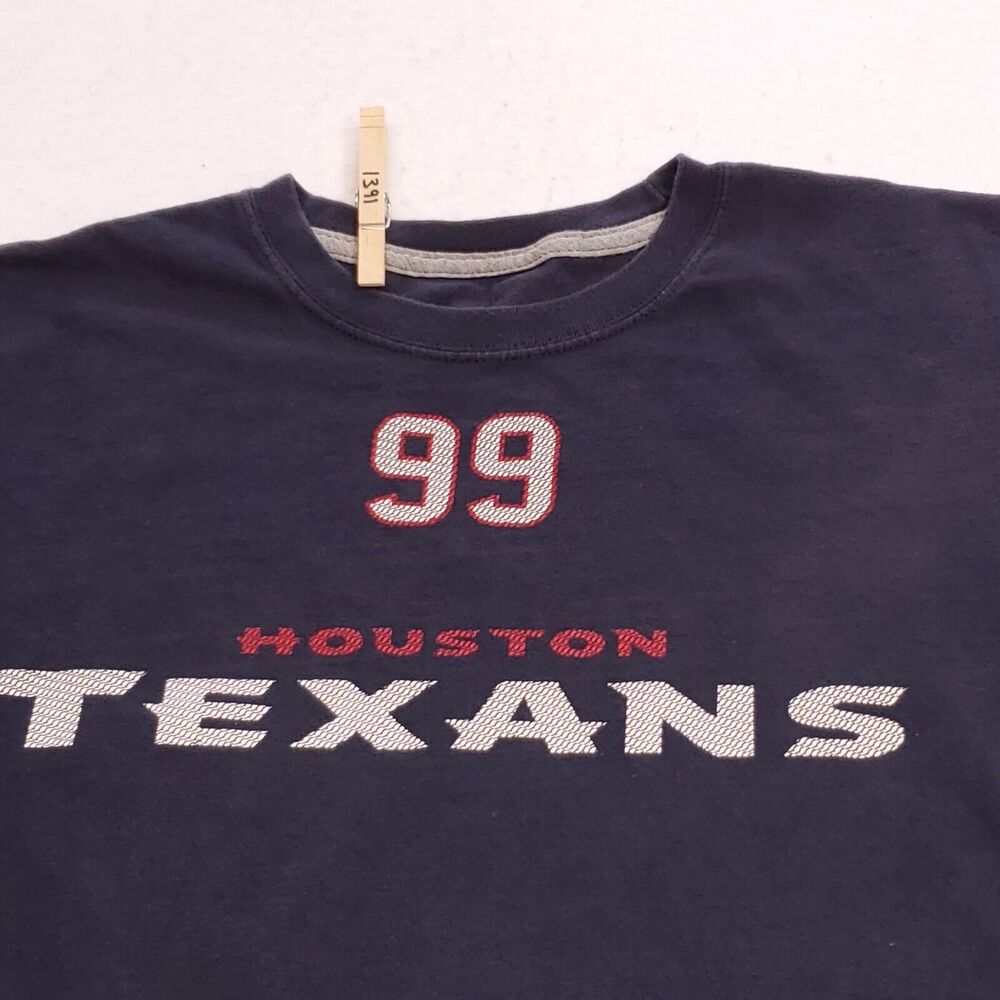 Nike Houston Texans #99 Watt Graphic Short Sleeve T-Shirt Adult Mens Size S Blue
